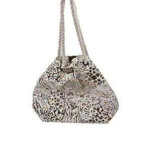 Sun 'N' Sand Tote Bag Gold Leopard Print‎ W Coin Purse Inside